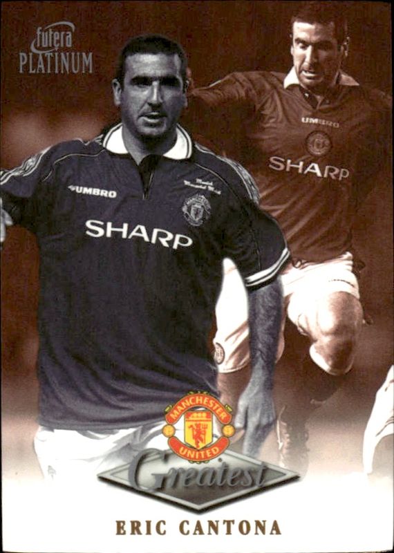 1998-99 Futera Platinum Manchester United Greatest Eric Cantona 22 CARAT GOLD EDGES /250