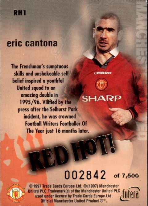 Main Image Eric Cantona Red Hot 97  GOLD RH1 #0296/7500