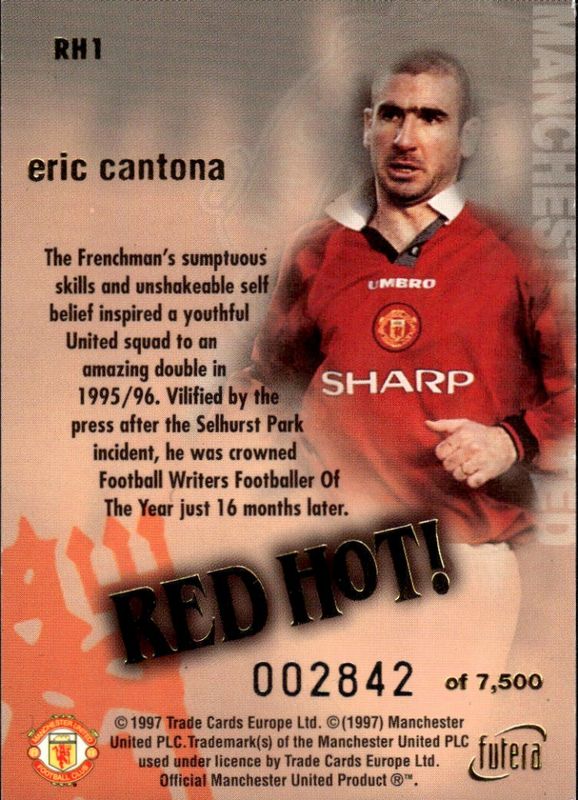 Eric Cantona Red Hot 97  GOLD RH1 #2842/7500
