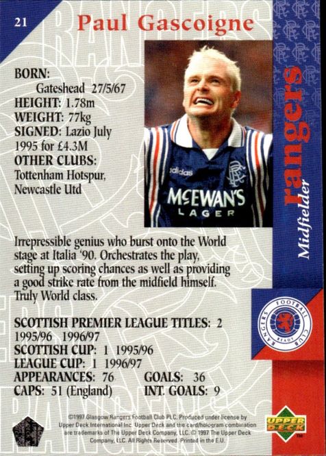Hovedbilde UPPER DECK RANGERS THE SQUAD #21 1997 PAUL ...