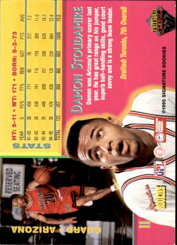 Damon Stoudamire 1995 Signature Rookies A Card #11