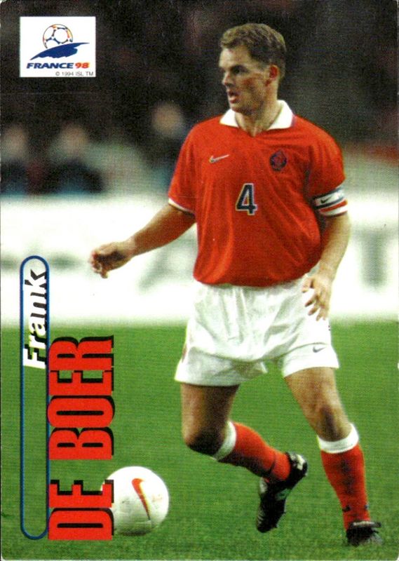 Frank De Boer Netherlands Panini France 98 Card No. 48 World Cup 1998