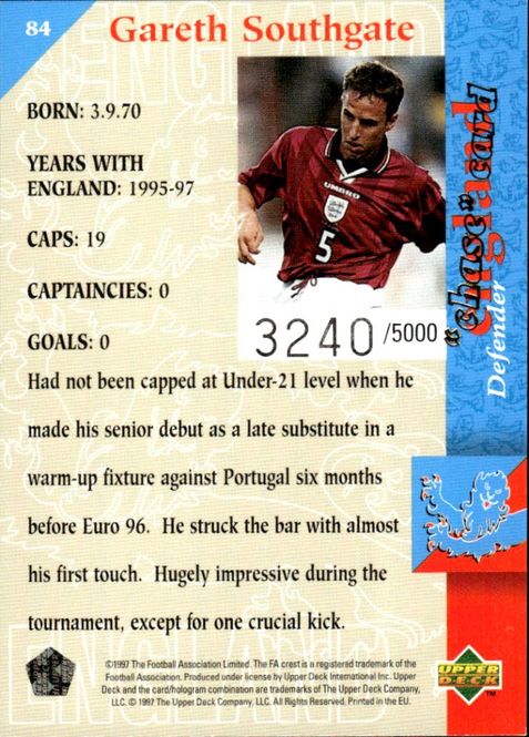 Hovedbilde 1997-98 Upper Deck England Three Lions #3240/5000 ...